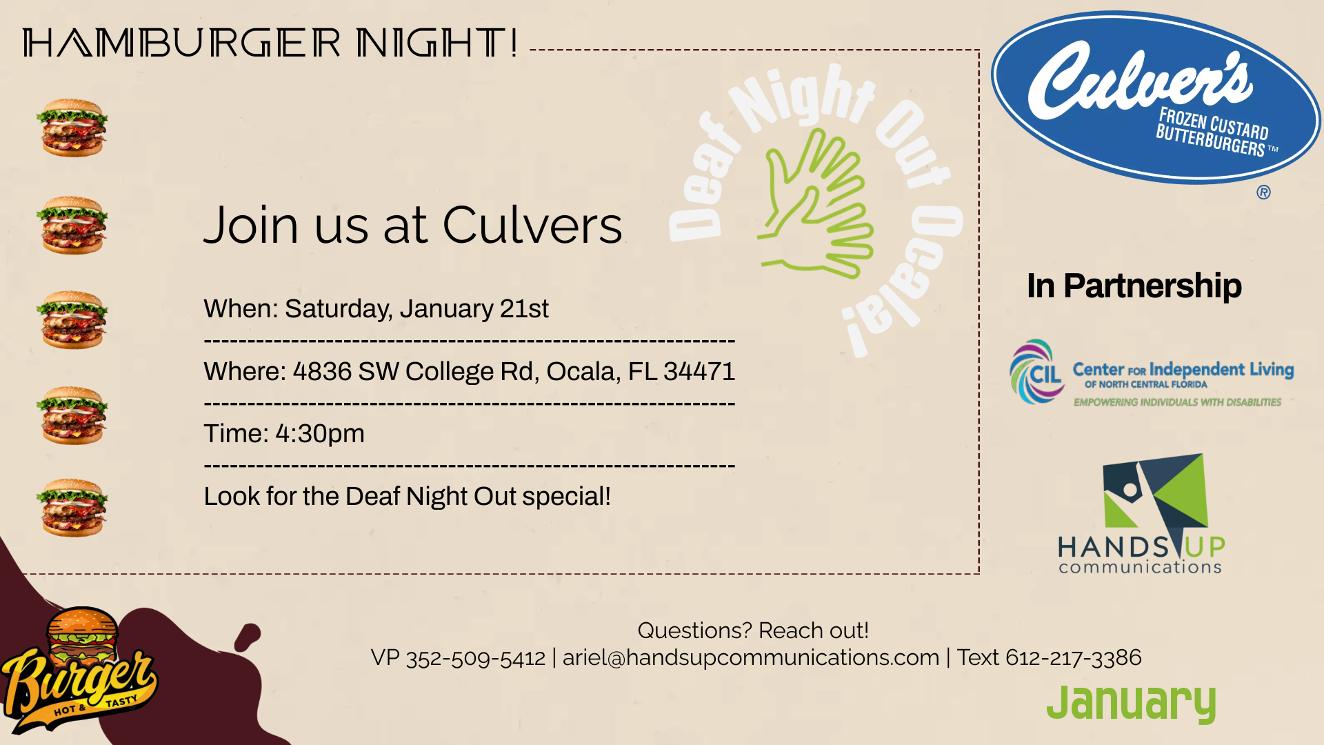 Deaf Night Out Culvers